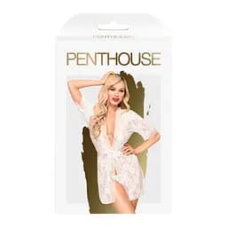 Мереживний еротичний халат HYPNOTIC POWER білий Penthouse xl - мініатюра 3