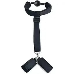 Наручники з кляпом БДСМ Бондаж кляп з наручниками