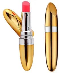 Компактный вибратор-маскарад в форме помады для секретных моментов. Золотой K0525-1