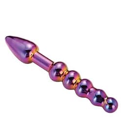 Анальний фалоімітатор Glamour Glass Ridged Anal Dildo 18 см (райдужний) - мініатюра 2