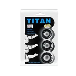 Ерекційні кільця Baile Titan Cock Ring Set 3 шт. чорний - мініатюра 2