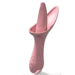 Вибратор лизун Flower Tongue USB Розовый K000717