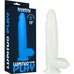 Неоновий фалоімітатор LoveToy Lumino Play 26 см блакитний