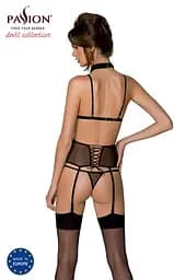 Корсет з відкритими грудьми Passion DOMINICA CORSet XXL/XXXL black пажі для панчіх стрінги - мініатюра 2