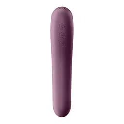 Вакуумний кліторальний стимулятор з вібрацією Satisfyer Dual Kiss фіолетовий - мініатюра 3