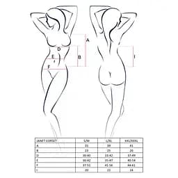 Корсет з пажами Passion JANET CORSet white L/XL - мініатюра 3