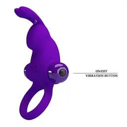 Віброкільце Pretty Love Vibro Penis Ring Rabbit 11.3 см фіолетовий - мініатюра 6