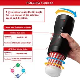 Автоматичний мастурбатор Tenga VACUUM GYRO ROLLER - мініатюра 5