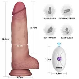 Реалістичний вібратор Vibrating Sliding Skin Pro II тілесний - мініатюра 11