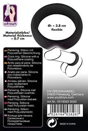 Ерекційне кільце Black Velvets Cock Ring 3.8 см чорний - мініатюра 11