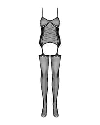 Бодістокінг Obsessive Bodystocking G314 імітація корсета та корсетного шнурівки S/M/L - мініатюра 5