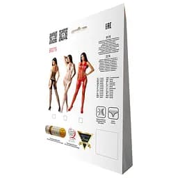 Бодістокінг з імітацією панчох Passion BS079 red One size - мініатюра 6