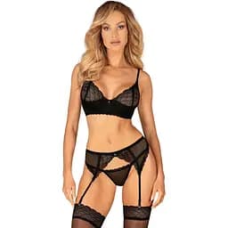 Комплект білизни Obsessive Chemeris XL/2XL чорний