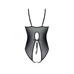 Боді з ажурним декором та відкритим кроком Passion Ursula Body black L/XL - мініатюра 4