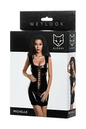 Міні-сукня Glossy Wetlook Michelle S чорний - мініатюра 5