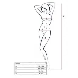 Бодістокінг в дуже велику сітку Passion BS091 red з доступом One size - мініатюра 3