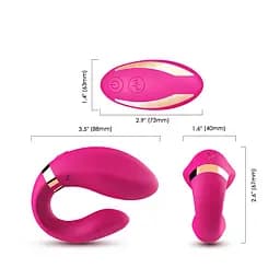 Вібратор для двох Crescent light pink Boss Series 52-00030 98671 - мініатюра 7