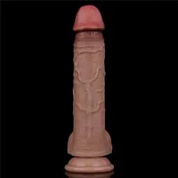Фалоімітатор Dual Layered Silicone Nature Cock 9'' 23.5 см коричневий - мініатюра 5