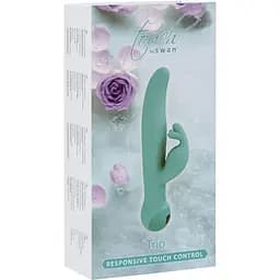 Вібратор-кролик Touch by Swan Trio Teal сенсорне керування ротація діаметр 3.8 см - мініатюра 7