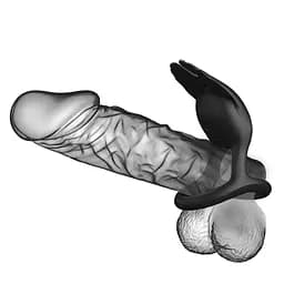 Віброкільце Pretty Love Silas Vibrant Penis Ring 9.5 см чорний - мініатюра 3