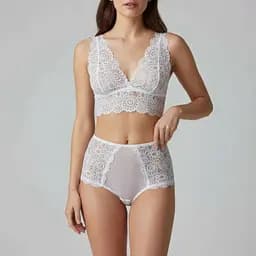 Комплект жіночої білизни мереживний з бюстгальтером білий (K0534-2)