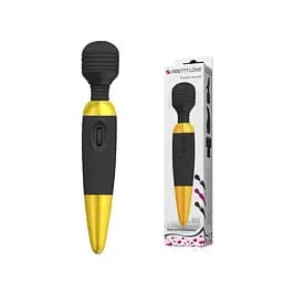 Класичний вібратор Pretty Love Power Wand Black Gold - мініатюра 1