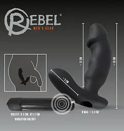 Масажер простати Orion Rebel Cock-Shaped Vibe, 15 см чорний - мініатюра 5