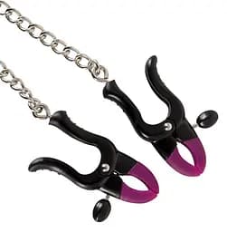 Затискачі для сосків на ланцюжку Bad Kitty Silicone Nipple Clamps 52 см сріблястий - мініатюра 2