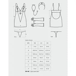 Еротичний мереживний костюм медсестри Obsessive Medica dress 5pcs costume L/XL - мініатюра 5