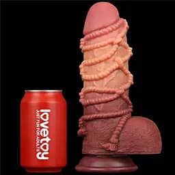 Фалоімітатор Dual-Layered Silicone Nature Cock 9.5'' 24.5 см коричневий - мініатюра 2