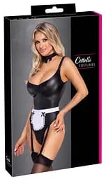 Боді Cottelli Collection Costumes Maid S (чорний з білим) - мініатюра 11