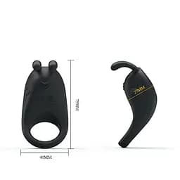 Ерекційне кільце Pretty Love Rabbit Vibrator 7.5 см чорний - мініатюра 2
