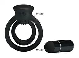 Насадка з вібрацією Pretty Love Penis Ring Black Baile BI-026218 87678 - мініатюра 7