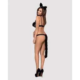 Еротичний костюм гепарду Obsessive Gepardina 3 pcs costume чорний L/XL - мініатюра 4