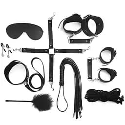 Набір Art of Sex - BDSM Set Leather, 10 предметів, натуральна шкіра, Чорний - мініатюра 2
