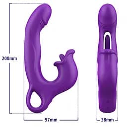 Вібратор Erospace Sweet Play G-Spot Vibrator With Clitoral Licking & Flapping A17 - мініатюра 2