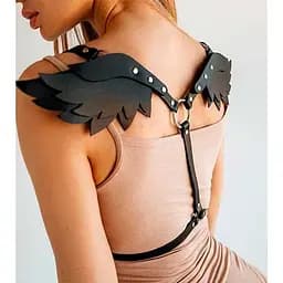 Портупея з крильцями Black Angel екошкіра K000994 - мініатюра 5