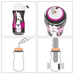 Мастурбатор Lovetoy Sex In A Can з вібрацією тілесний - мініатюра 4