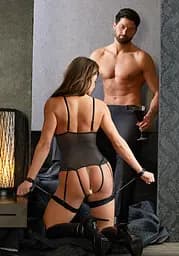 Боді Cottelli Bondage otwarte M (чорний) - мініатюра 10