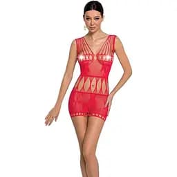 Бодистокинг - мини-платье с бабочками Passion BS090 red One size