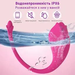 Силіконовий смарт-вібратор-міні-масажер точки G та клітора керування додатком для жінок рожевий - мініатюра 5