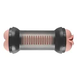 Подвійний мастурбатор Lovetoy Traning Master Double Side Stroker тілесний - мініатюра 6