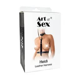 Сексуальна портупея із натуральної шкіри Art of Sex - Heidi, колір чорний - мініатюра 4
