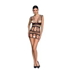 Бодістокінг-сукня Passion BS089 black міні плетіння у вигляді павутиння One size - мініатюра 3