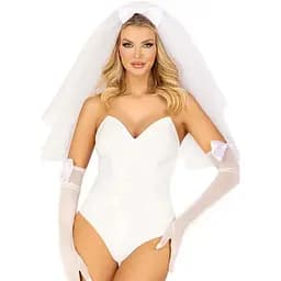 Еротичний костюм нареченої Leg Avenue Tiered bridal veil O/S