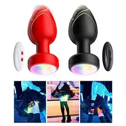 Анальна пробка що світиться з вібрацією і Д/К Light Anal Plug 3,5*9 см чорний — Анальні іграшки - мініатюра 9