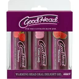 Розігрівальні гелі для орального сексу Doc Johnson GoodHead - Warming Head (3 смаки) - мініатюра 2