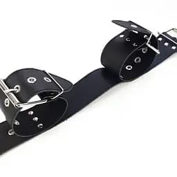 Нашийник з натуральною шкірою Art of Sex - Bondage Collar with Handcuffs - мініатюра 6
