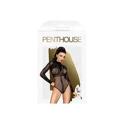 Боді Penthouse Spicy Whisper Black імітація топа з довгими рукавами закрите декольте XL - мініатюра 3