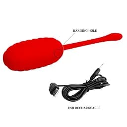 Віброяйце PRETTY LOVE Kirk Red 12 function vibrations PRETTY LOVE BI-014654-2 98610 - мініатюра 6